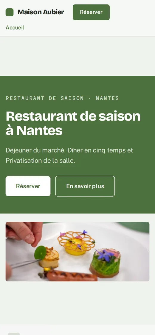 Le même site sur mobile.